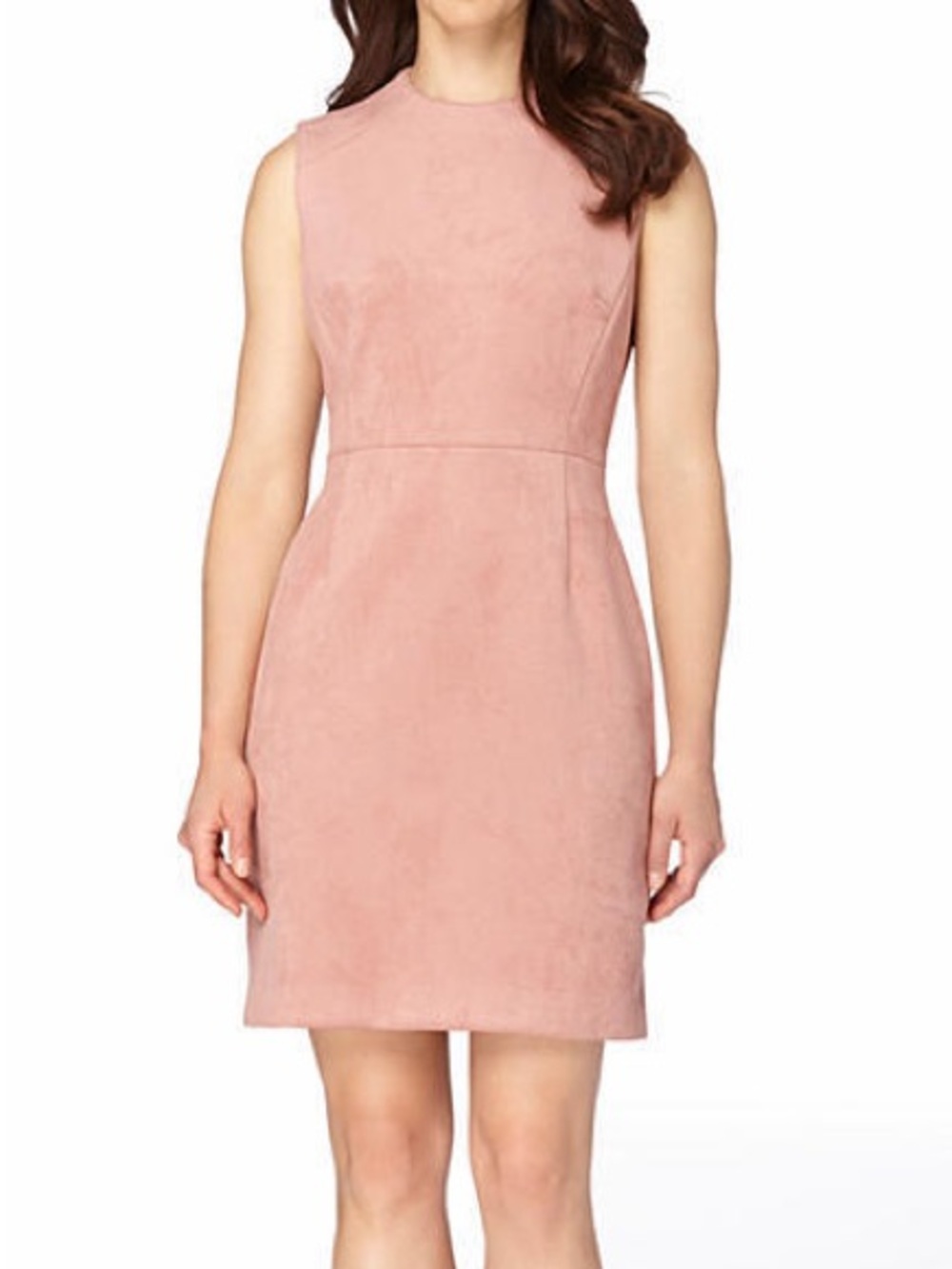 Tahari ASL Sleeveless Pink Sheath Faux Suede Dress